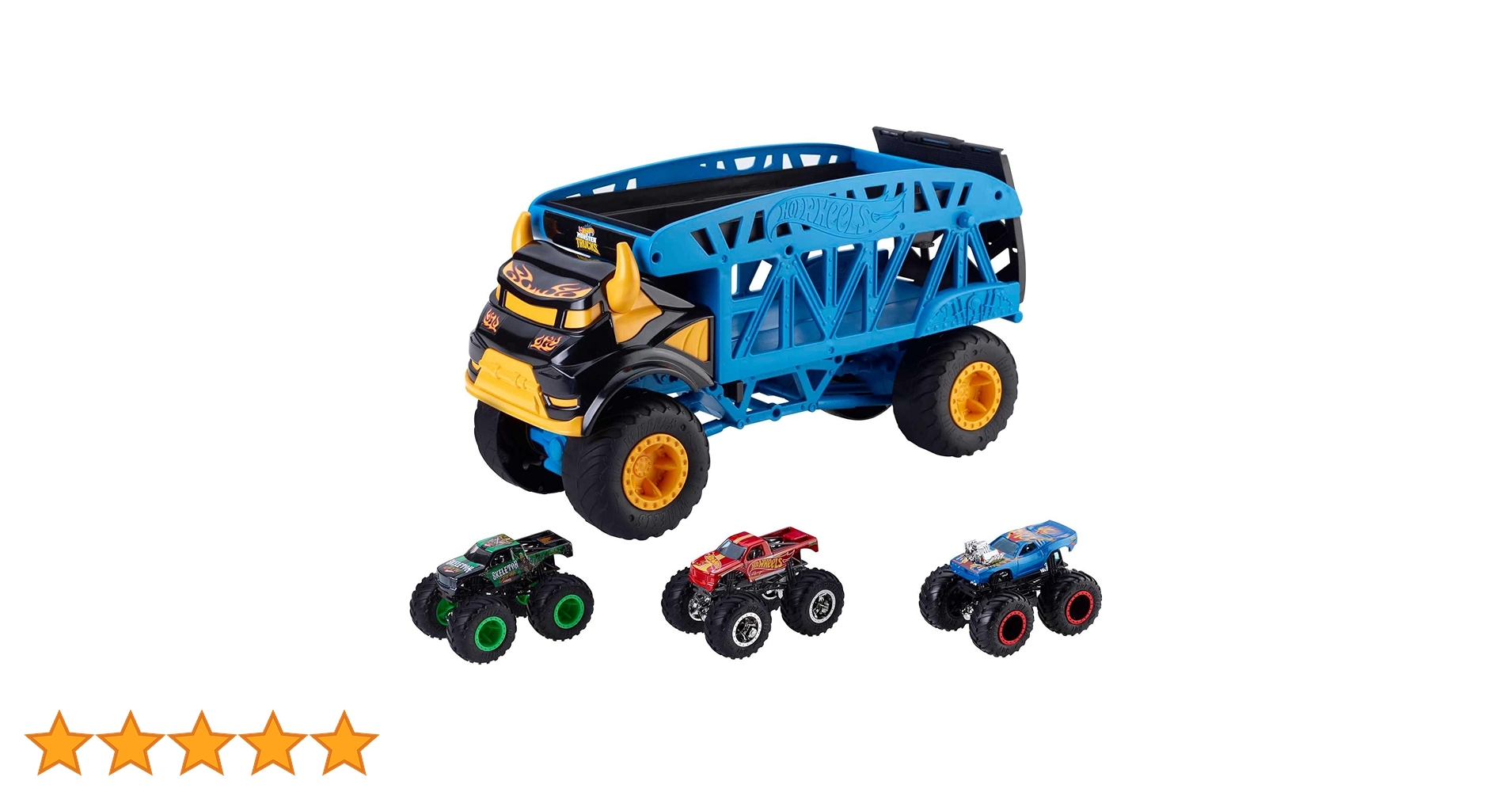 Hot Wheels - wózek transportowy Monster Trucks w zestawie 3